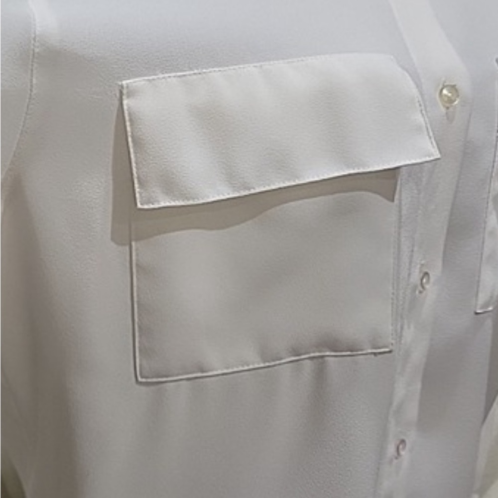 Vintage 90s White Button-Up Shirt - Picture 3 of 5